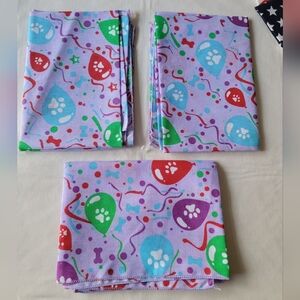 Set Of 3 Carolina Creative Bandanna Birthday Dog Bandanna Paws & Bones 20" USA